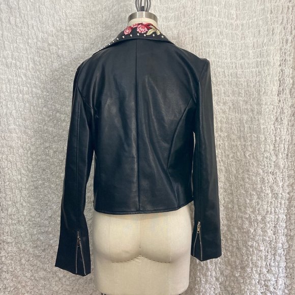 Justify Rose Embroidered Studded Moto Jacket - Picture 5 of 6
